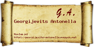 Georgijevits Antonella névjegykártya